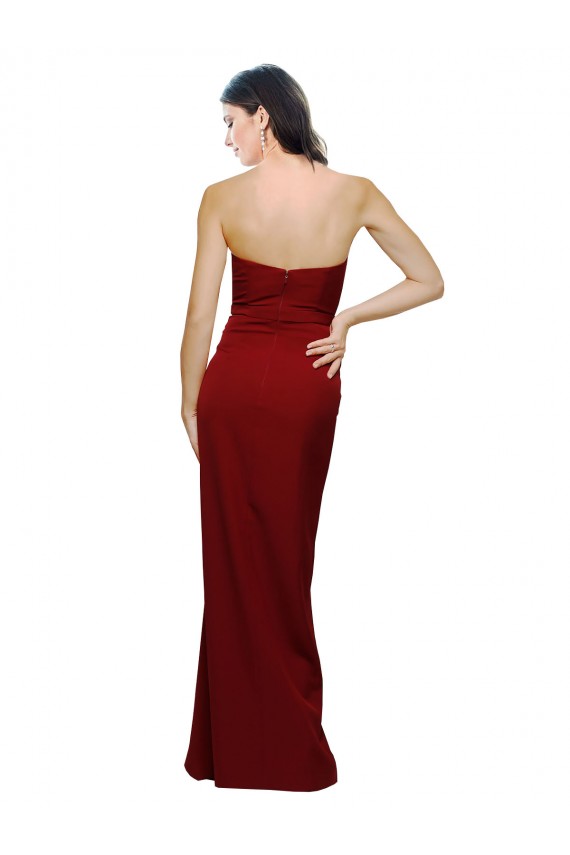 Cheap Straight Pencil Skirt Long Sweetheart Crepe Prom Dress with High Side Split UK