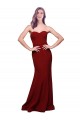 Cheap Long Full Length Sweetheart Slim Crepe Prom Dress with Strapless Bodice UK