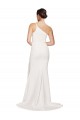 Cheap Long Sweep Train Crepe Prom Dress with Side Split and One Strap UK