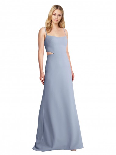Cheap Feminine Scoop Neckline Long Crepe Slip Prom Dress  UK