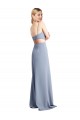 Cheap Feminine Scoop Neckline Long Crepe Slip Prom Dress  UK