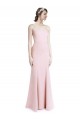 Cheap Square Neck Criss Cross Open Back Slim Crepe Prom Dress with Spaghetti Straps UK