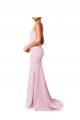 Cheap Square Neck Criss Cross Open Back Slim Crepe Prom Dress with Spaghetti Straps UK