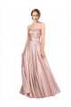 Cheap Long Plated Strapless Sweetheat Stretch Satin Prom Dress UK