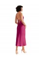Cheap Midi Length V-Neck Short Stretch Satin Cocktail Prom Dress / Homecoming Dress with Low Scoop Back UK