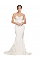 Cheap Strapless Cowl Neck Sweep Train Stretch Satin Prom Dress UK