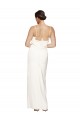 Cheap High Neck Stretch Satin Prom Dress with Low Back and Side Slit UK