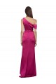 Cheap Off the Shoulder Short Sleeves Stretch Satin Prom Dress with Side Slit UK