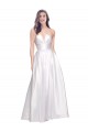 Cheap Full Length Strapless V-Cutout Stretch Satin Prom Dress UK