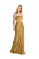 Cheap Sleek Strapless Long A-Line Stretch Satin Prom Dress UK