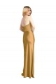 Cheap Sleek Strapless Long A-Line Stretch Satin Prom Dress UK