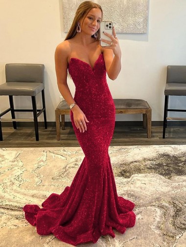 Cheap Sweetheart Sleeveless Long Sweep Train Velvet Sequin Prom Dress UK