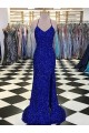 Cheap V-Neck Sleeveless Long Velvet Sequin Prom Dress UK