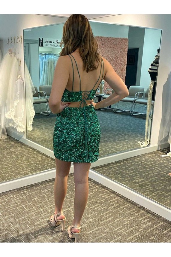 Cheap V-Neck Sleeveless Short Velvet Sequin Prom Cocktail Dress UK