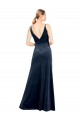 Cheap V-Back Long Velvet Prom Dress with Notched V-Neck and Spaghetti Straps UK