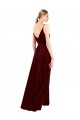 Cheap Faux Wrap V-Neck Sleek Long Velvet Prom Dress UK