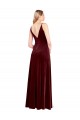 Cheap Faux Surplice Neckline Slim A-Line Long Velvet Prom Dress UK