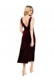 Cheap Daring Plunging V-Neckline Short Midi Length Velvet Cocktail Prom Dress / Homecoming Dress UK