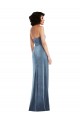 Cheap Strapless Velvet Maxi Prom Dress with Draped Skirt UK