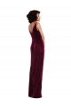 Cheap Draped Skirt Faux Wrap Velvet Maxi Prom Dress UK