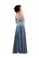 Cheap Sleek Cowl Neck Velvet Maxi Prom Dress with Pockets UK