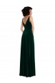 Cheap Floor Length Velvet Maxi Prom Dress with Shirred Bodice and Front Slit UK
