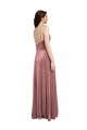 Cheap Low Scoop Back Long V-Neck Velvet Slip Prom Dress UK