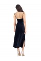 Cheap Midi Length Velvet Cocktail Prom Dress / Homecoming Dress with Cowl Neck and Spaghetti Straps UK