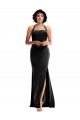 Cheap Empire Waist Stretch Velvet Prom Dress with Halter Strap UK