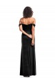 Cheap Off the Shoulder Drapped Sleeves Stretch Velvet Prom Dress UK