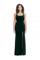 Cheap Square Neck Long Velvet Maxi Prom Dress UK