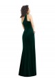 Cheap One Shoulder Velvet Trumpet Prom Dress with Front Slit UK