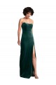 Cheap Scooped Strapless Long Velvet Prom Dress with Daring Side Slit UK